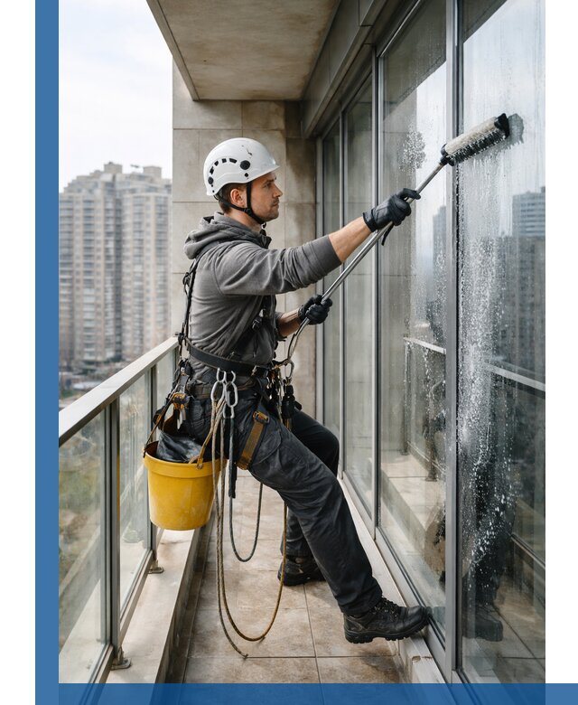 Профессиональная мойка балконного остекления в Рославле