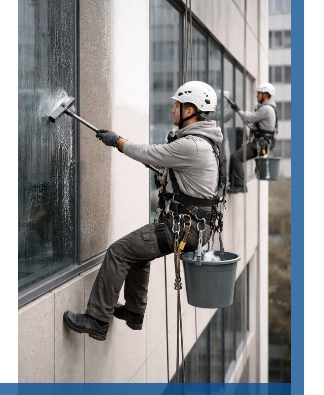 Мойка фасадов зданий в Рославле под ключ от 360 р. | ВЫСОТНИК-Рлв