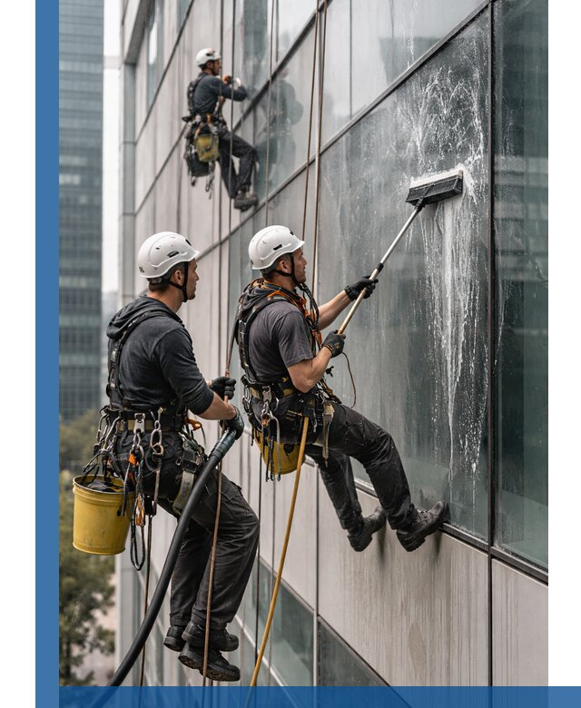 Профессиональная высотная мойка фасадов зданий в Рославле