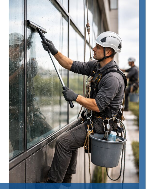 Мойка стеклянных фасадов в Рославле от 206 р. | ВЫСОТНИК-Рлв