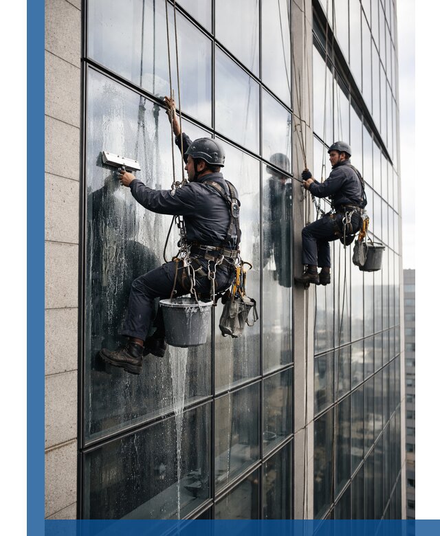 Профессиональная мойка стеклянных фасадов зданий в Рославле