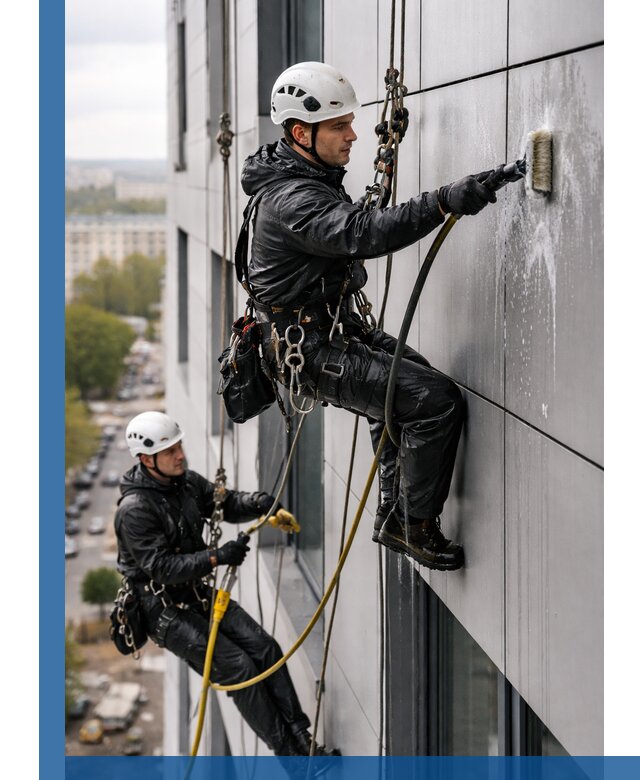 Профессиональная мойка фасада из композита в Рославле
