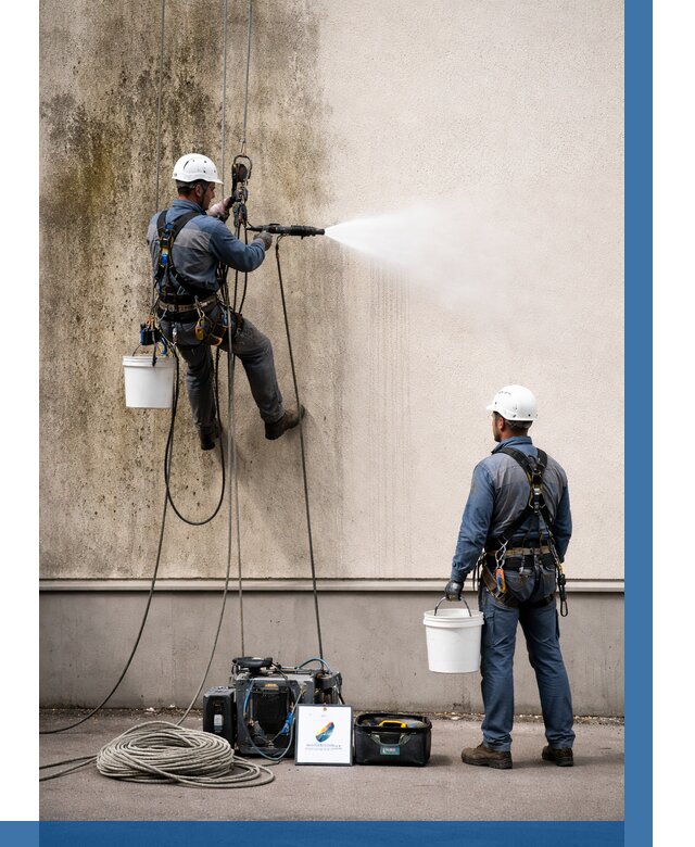 Очистка фасада от плесени в Рославле от 308 р. | ВЫСОТНИК-Рлв