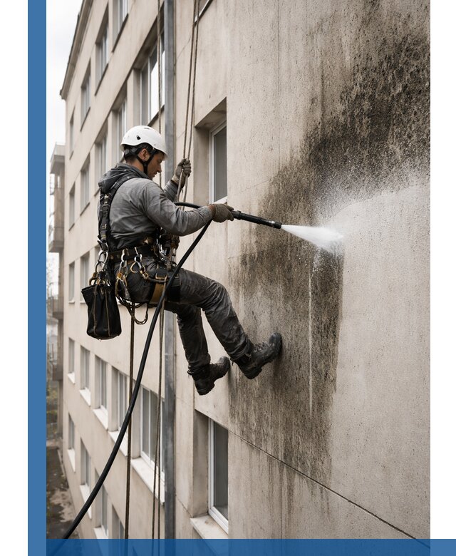 Профессиональная очистка фасадов от плесени в Рославле