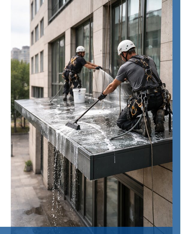 Мойка козырьков и навесов в Рославле от 3597 р. | ВЫСОТНИК-Рлв