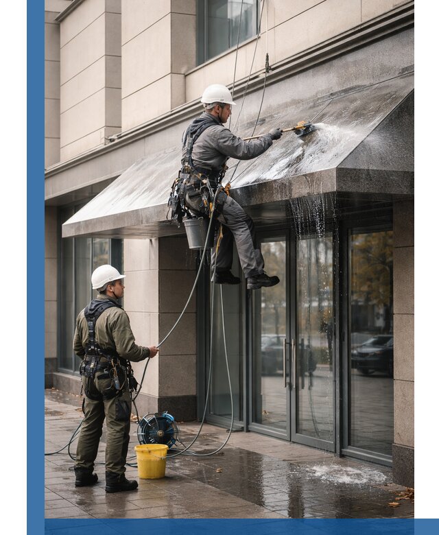 Профессиональная мойка козырьков и навесов в Рославле