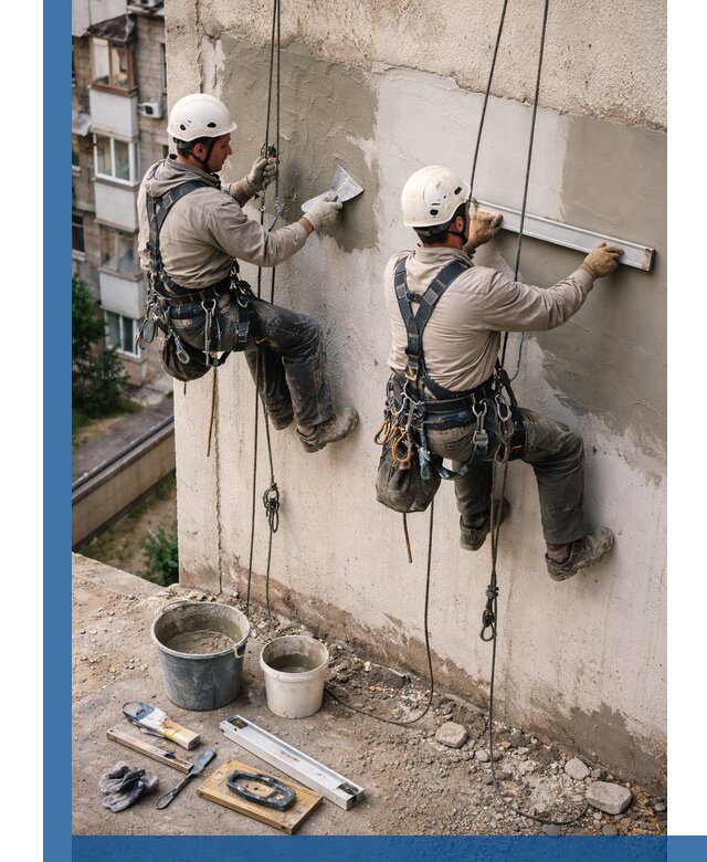 Комплексный ремонт штукатурного фасада с гарантией в Рославле