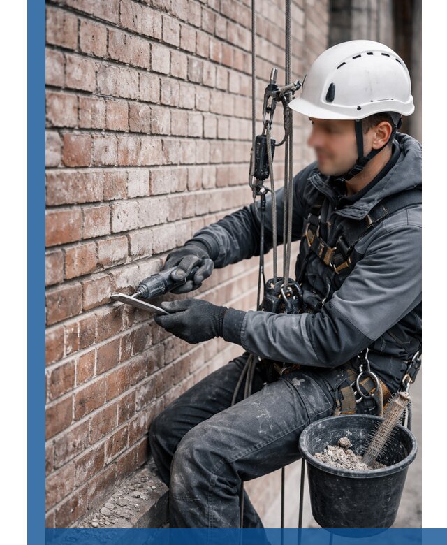 Расшивка кирпичных швов фасадов и стен, ремонт в Рославле