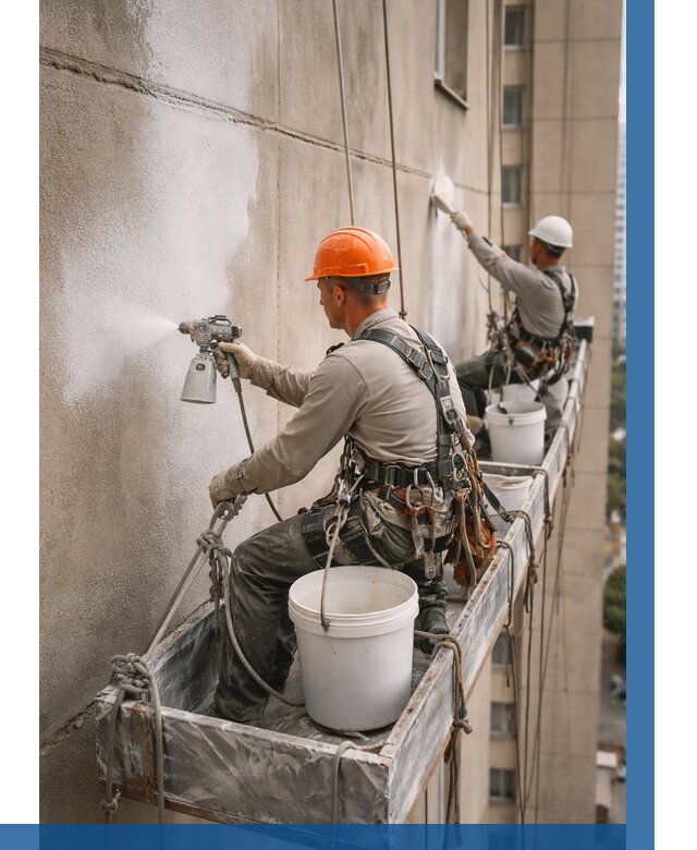 Грунтовка фасада на высоте в Рославле от 123 р. | ВЫСОТНИК-Рлв