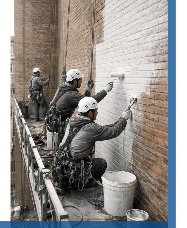 Покраска кирпичного фасада в Рославле от 360 р. | ВЫСОТНИК-Рлв