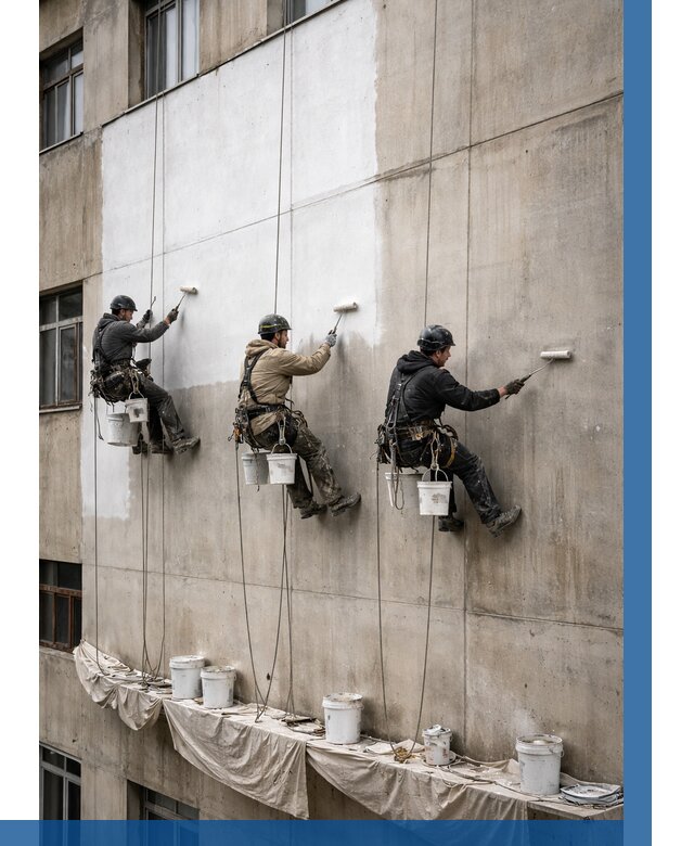 Покраска бетонного фасада в Рославле от 360 р за м2 | ВЫСОТНИК-Рлв