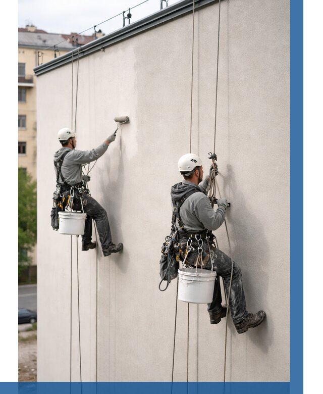 Покраска оштукатуренного фасада в Рославле от 329 р. | ВЫСОТНИК-Рлв