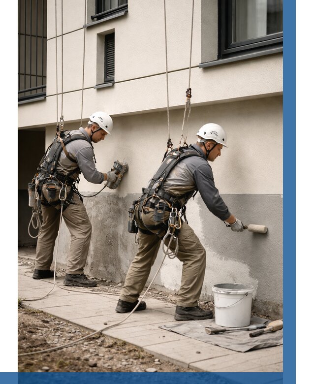 Окраска цоколя здания в Рославле от 462 р. под ключ | ВЫСОТНИК-Рлв