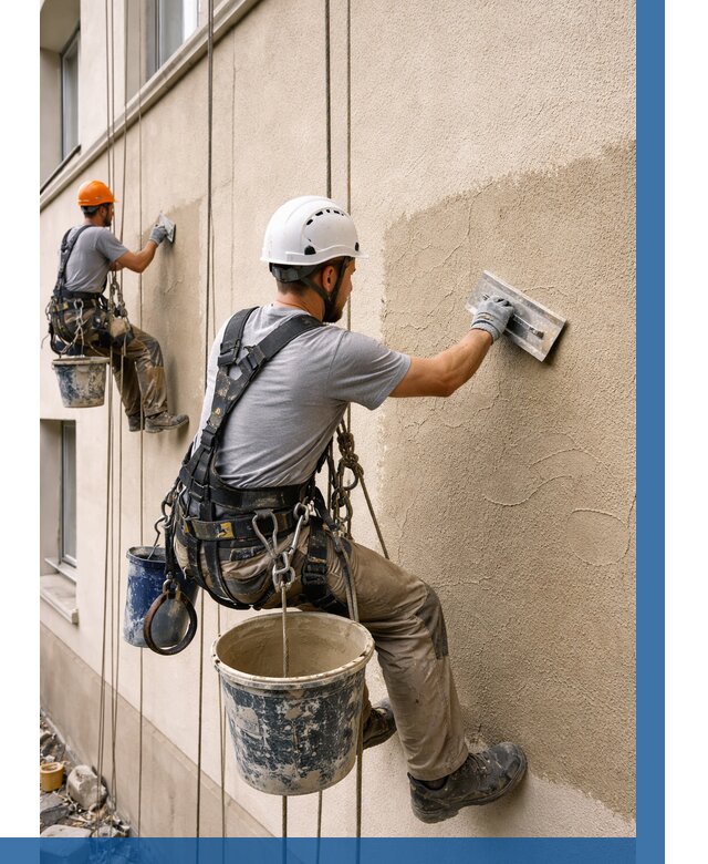 Декоративная штукатурка фасада в Рославле от 1233 р. | ВЫСОТНИК-Рлв