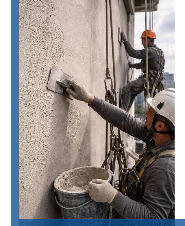 Декоративная штукатурка фасада с утеплением и защитой в Рославле