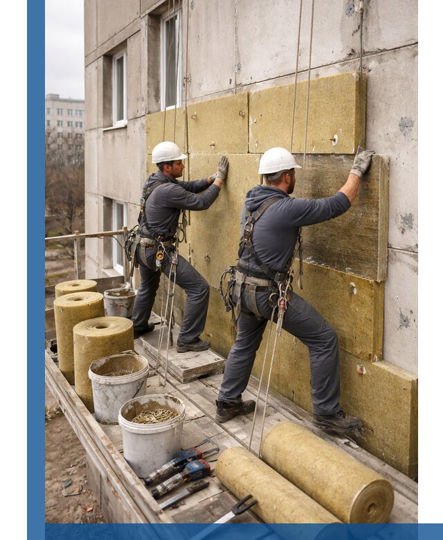 Утепление фасада минватой в Рославле под ключ с гарантией