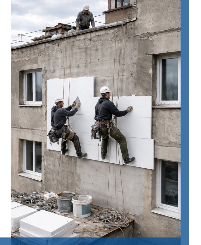 Утепление фасада пенополистиролом в Рославле от 1850 р. | ВЫСОТНИК-Рлв