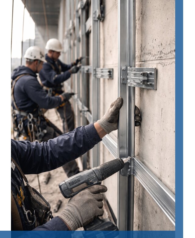 Монтаж подсистемы вентфасада в Рославле от 873 р. | ВЫСОТНИК-Рлв