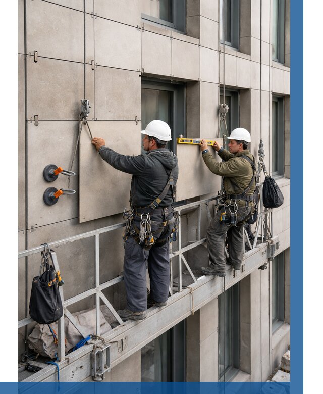 Монтаж керамогранита на фасад в Рославле от 2569 р. | ВЫСОТНИК-Рлв