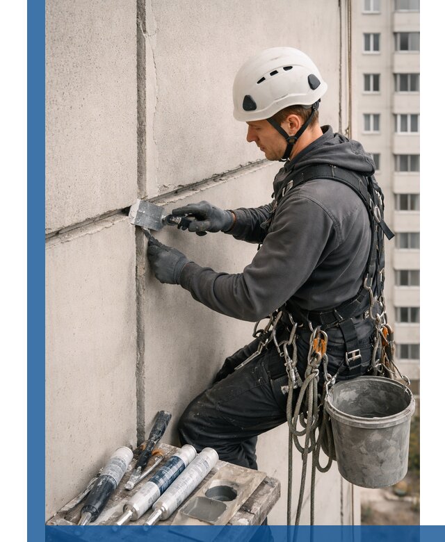 Ремонт межпанельных швов в Рославле герметизация и восстановление