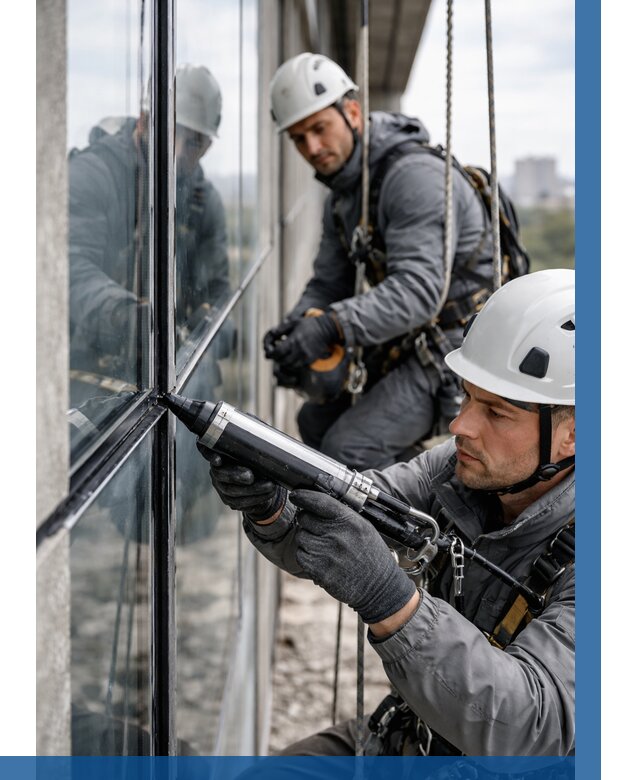 Герметизация витражных швов в Рославле от 668 р. | ВЫСОТНИК-Рлв