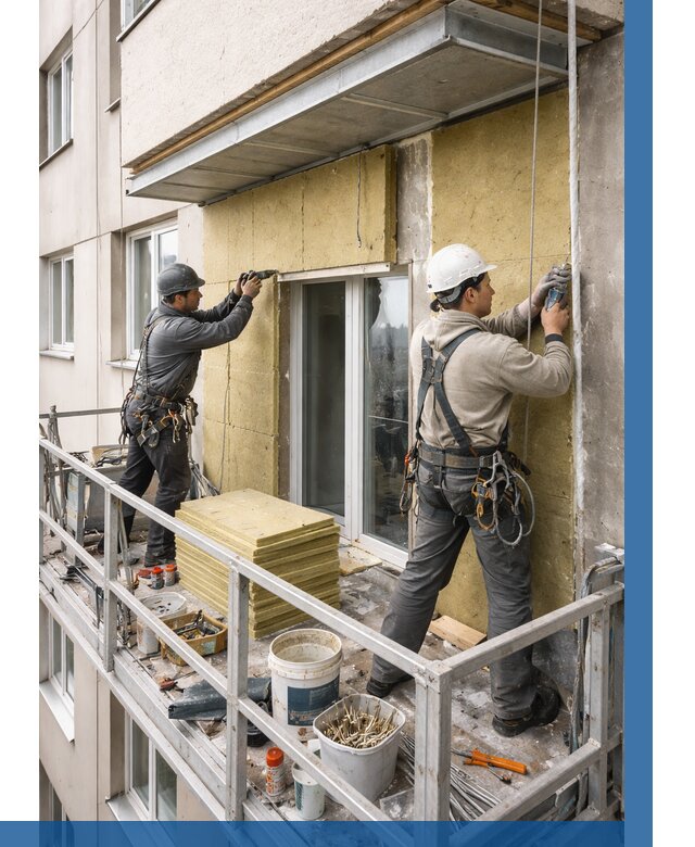 Утепление балкона снаружи в Рославле от 1644 р. под ключ ВЫСОТНИК-Рлв