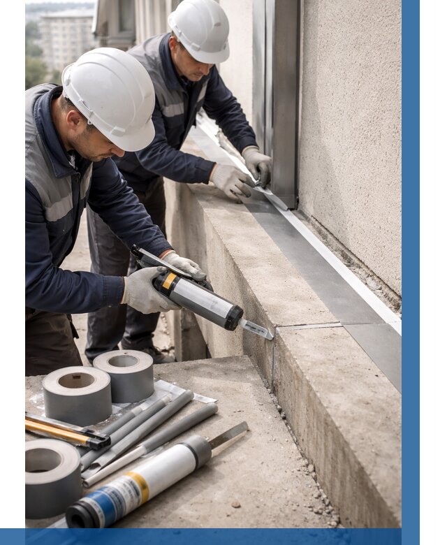 Герметизация примыкания балкона в Рославле от 4624 р. | ВЫСОТНИК-Рлв