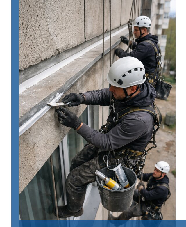 Герметизация примыкания балкона в Рославле под ключ с гарантией