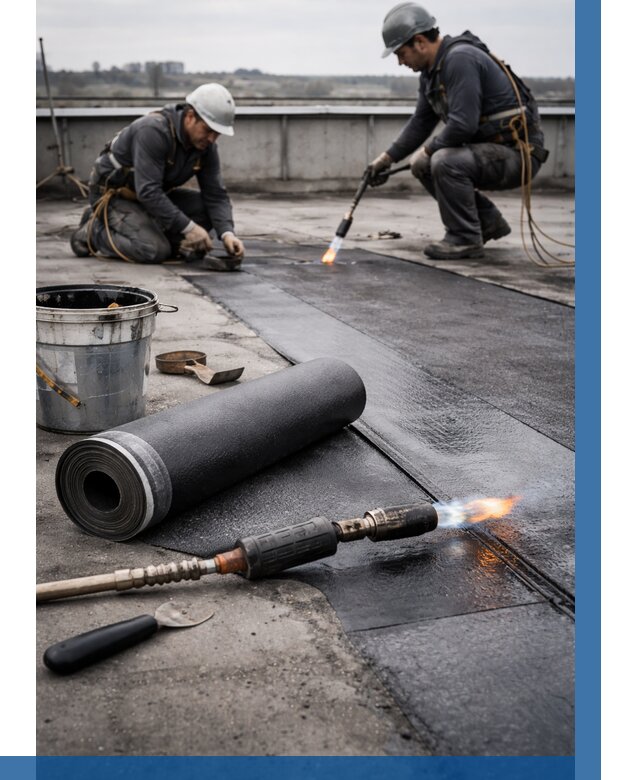 Ремонт рулонной кровли в Рославле от 668 р. | ВЫСОТНИК-Рлв