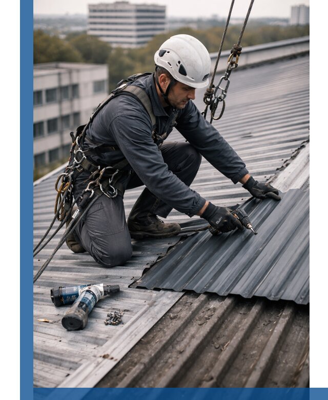 Ремонт профнастила на кровле в Рославле, работы под ключ