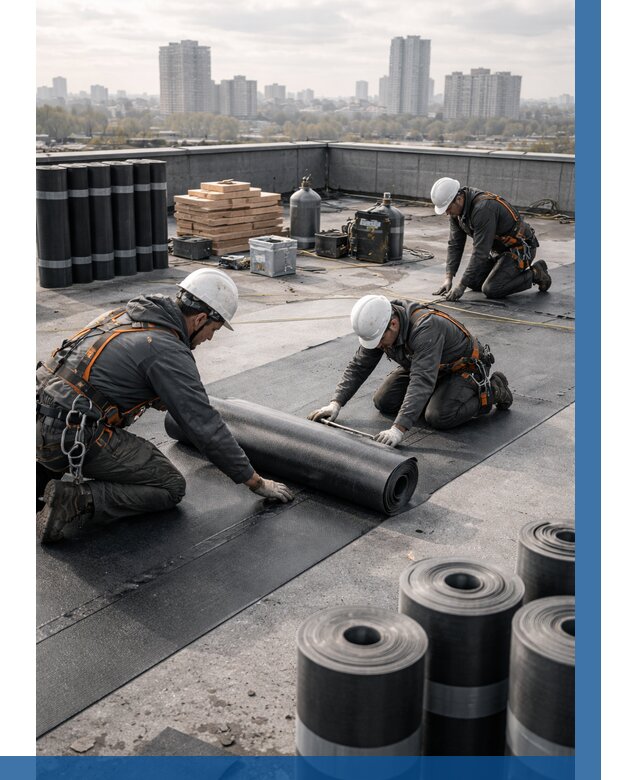 Монтаж мягкой кровли под ключ в Рославле от 462 р. | ВЫСОТНИК-Рлв