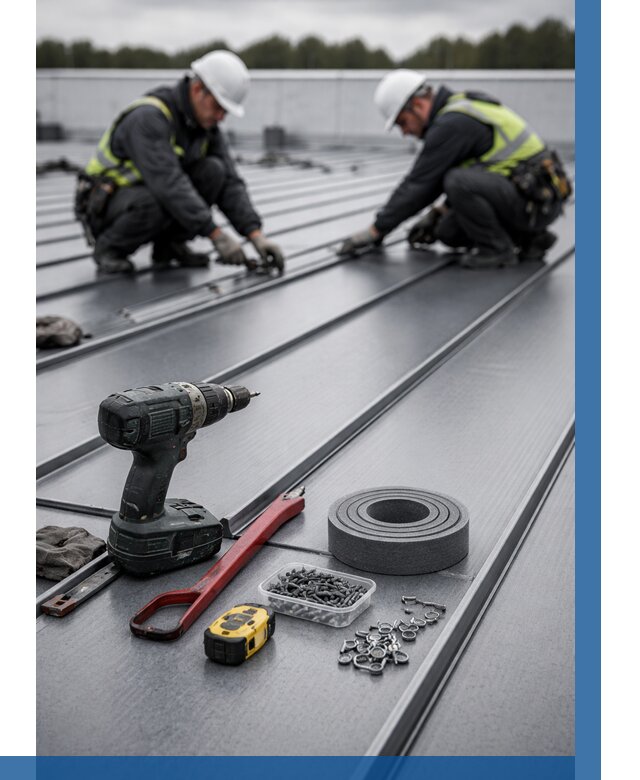 Монтаж фальцевой кровли в Рославле от 1850 р. | ВЫСОТНИК-Рлв