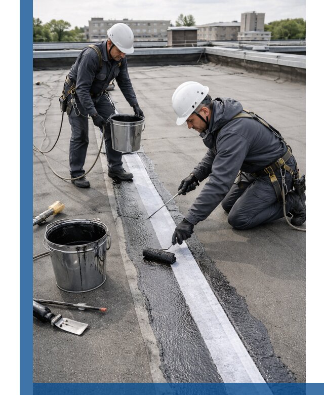 Гидроизоляция кровли мастикой в Рославле надежная защита