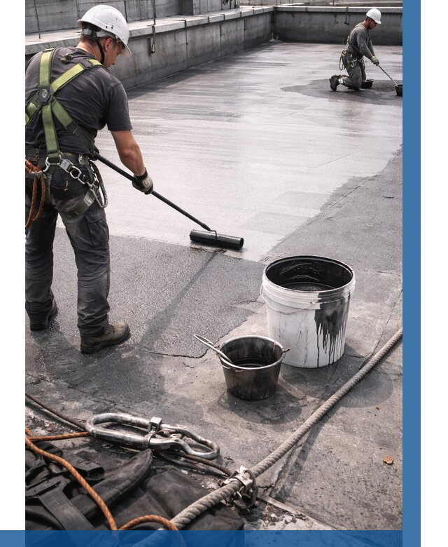 Гидроизоляция кровли жидкой резиной в Рославле от 514 р. | ВЫСОТНИК-Рлв