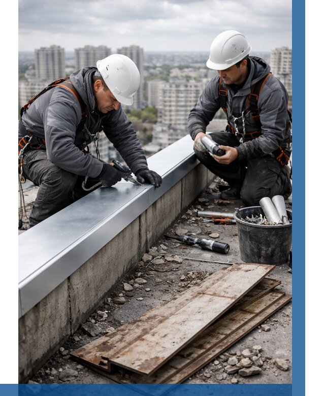 Замена парапетных крышек под ключ в Рославле от 1233 р. | ВЫСОТНИК-Рлв