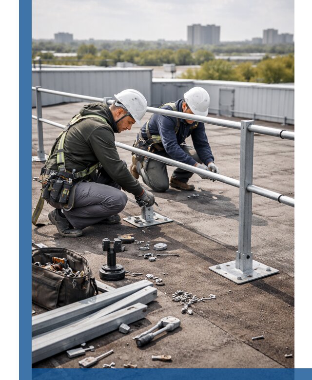 Монтаж кровельного ограждения в Рославле под ключ с гарантией