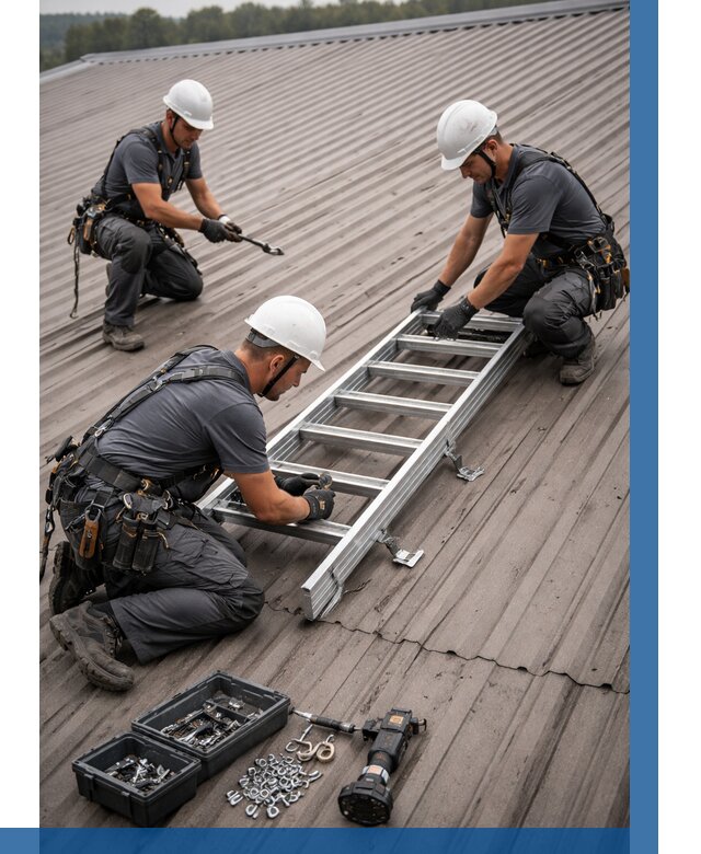 Монтаж кровельной лестницы в Рославле от 4624 р. | ВЫСОТНИК-Рлв