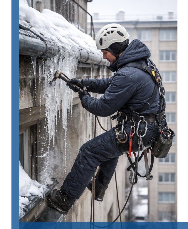 Удаление наледи и чистка водостоков в Рославле оперативно и безопасно