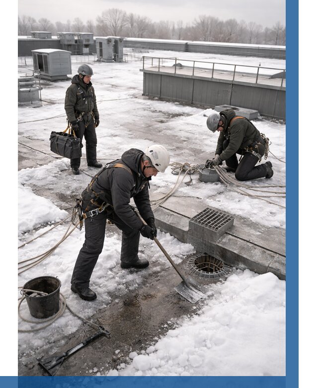 Абонентское обслуживание кровли зимой в Рославле от 8221 р. | ВЫСОТНИК-Рлв