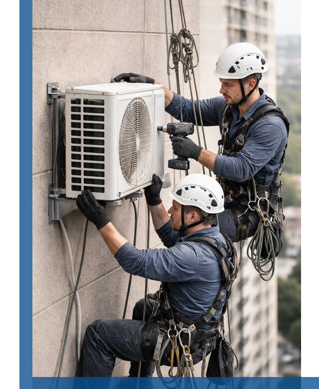 Монтаж внешнего блока кондиционера в Рославле установка и крепление