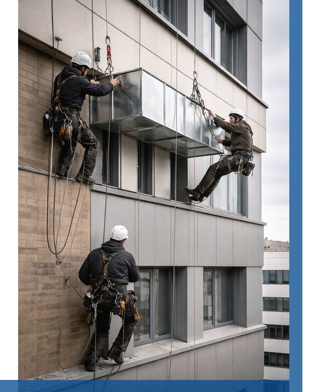 Монтаж воздуховодов на фасаде в Рославле от 1541 р. | ВЫСОТНИК-Рлв