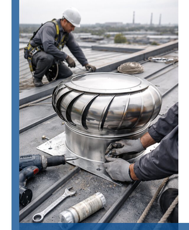 Установка дефлекторов на кровле в Рославле профессионально