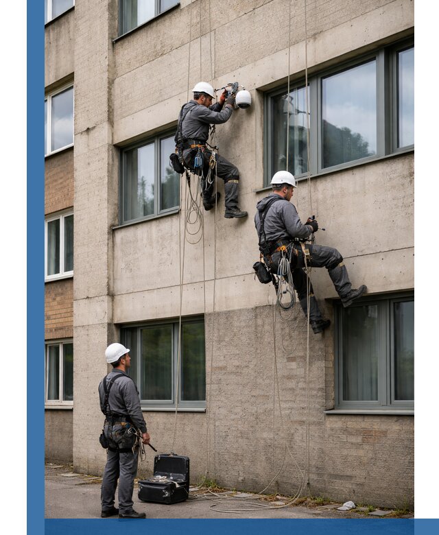 Монтаж фасадных камер видеонаблюдения в Рославле под ключ