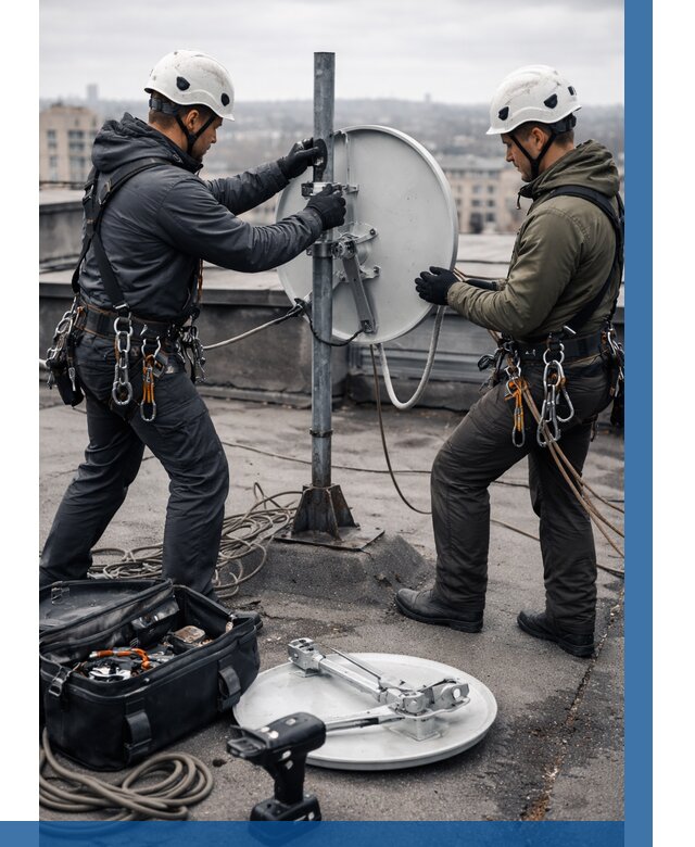 Демонтаж антенн на крыше в Рославле от 4624 р. | ВЫСОТНИК-Рлв