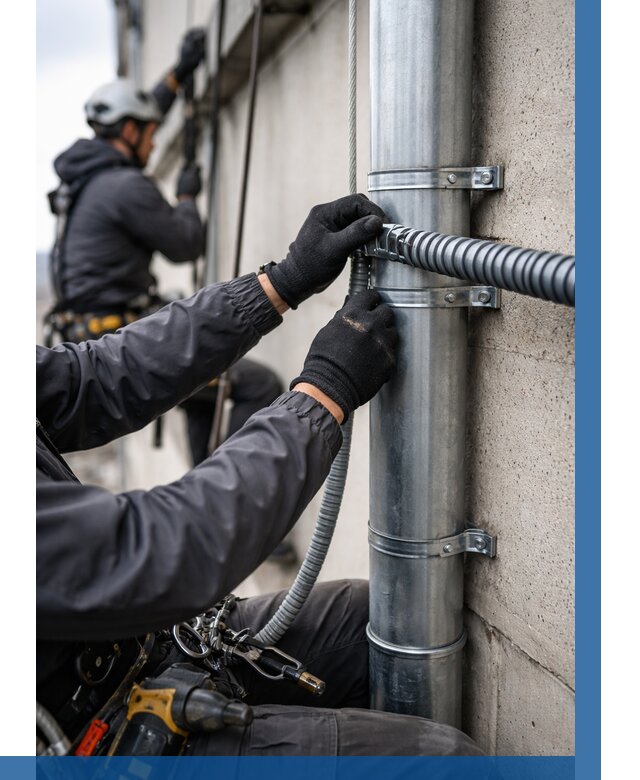 Монтаж гофры для кабеля в Рославле от 308 р. | ВЫСОТНИК-Рлв