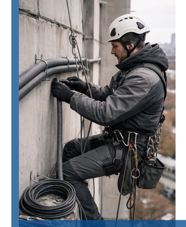 Профессиональный монтаж гофры для кабеля в Рославле с гарантией