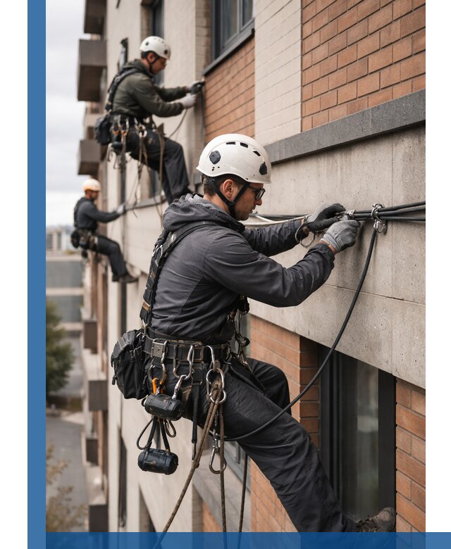 Крепление кабеля на фасаде монтаж и крепеж в Рославле