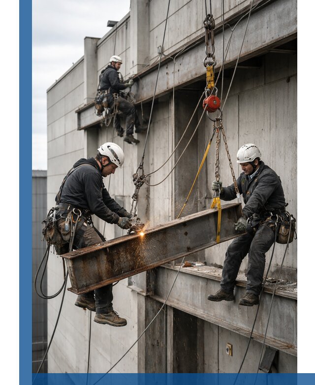 Демонтаж металлоконструкций на высоте в Рославле под ключ