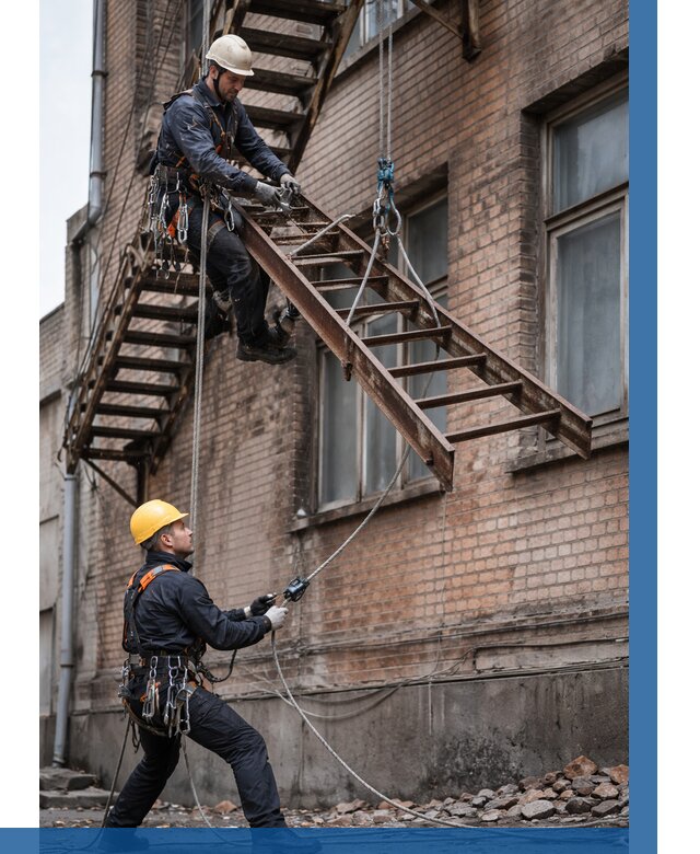 Демонтаж пожарной лестницы в Рославле от 12331 р. | ВЫСОТНИК-Рлв