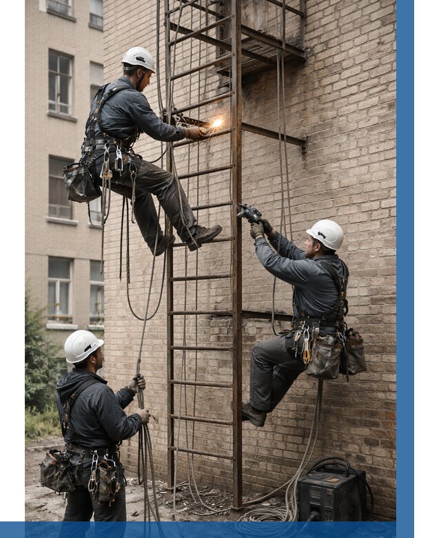 Ремонт пожарной лестницы в Рославле от 7707 р. | ВЫСОТНИК-Рлв